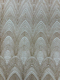 Geometric Glitter Fabric - Rose Gold - Shimmer Glitter Geometric Design Fabric By Yard