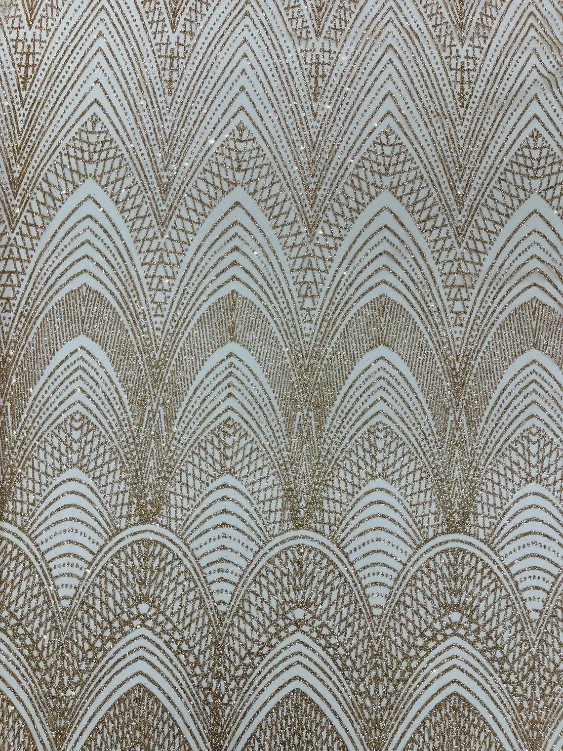 Geometric Glitter Fabric - Rose Gold - Shimmer Glitter Geometric Design Fabric By Yard