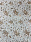 Flower Glitter Fabric - Rose Gold - 3D Floral Tulle Fabric for Wedding, Quinceañera By Yard