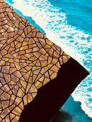 Mirror Sequins Velvet Fabric - Holographic Rose Gold - Large Shiny Mirror Cut Sequins By Yard