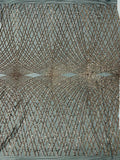 2 Way Stretch Diamond Fabric - Rose Gold on Black - Geometric Diamond Design on Mesh By The Yard