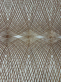 2 Way Stretch Diamond Fabric - Rose Gold on Blush - Geometric Diamond Design on Mesh By The Yard