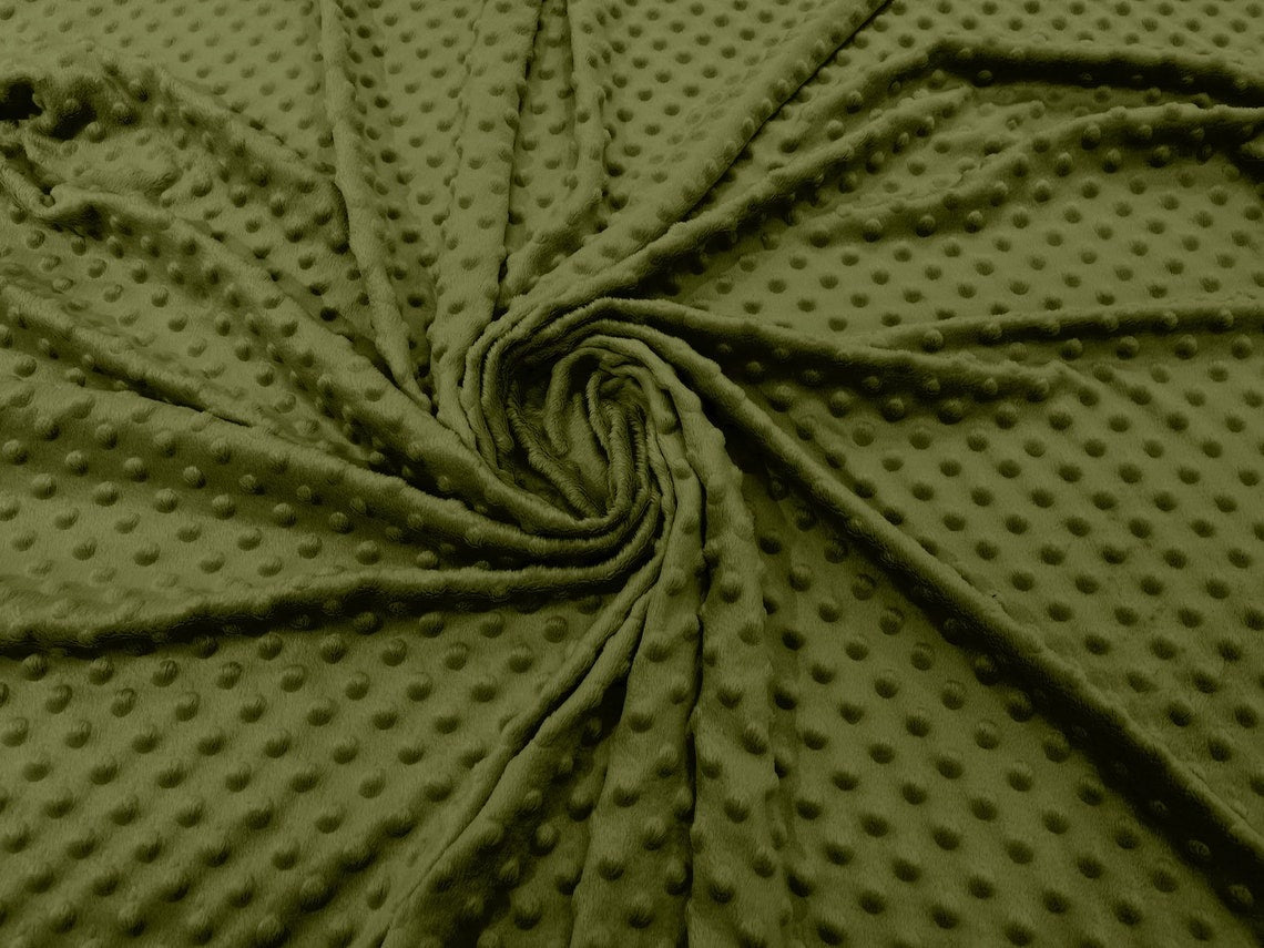 60" Minky Fur 3.mm Pile Fabric - Soft Blanket Minky Dot Fabric by the Yard (Pick Color)