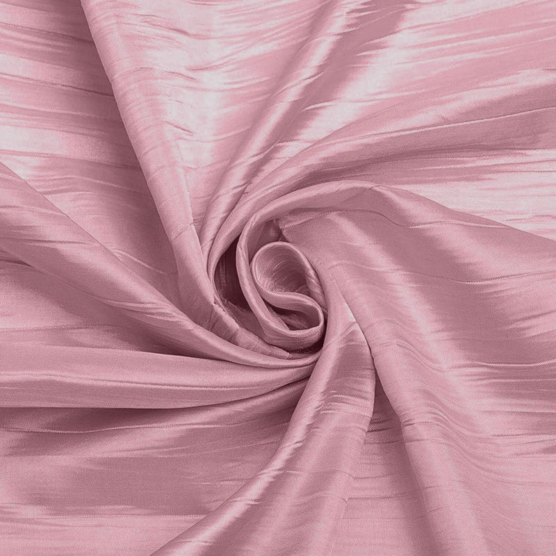 54" Crushed Taffeta Fabric - Rose Petal - Crushed Taffeta Creased Fabric Sold by The Yard