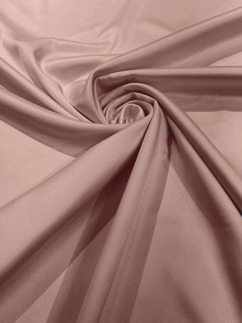 58/59" Satin Stretch Fabric Matte L'Amour - Rose Petal - Stretch Matte Satin Fabric Sold By Yard