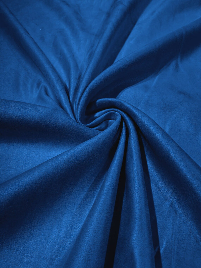 Faux Suede Fabric - Royal Blue - 58" Polyester Micro Suede Fabric for Upholstery / Tablecloth/ Costume By Yard