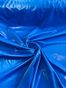 Latex Shiny Vinyl - Royal Blue - 4 Way Stretch Milliskin Vinyl Spandex Latex Fabric Sold by Yard