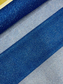 Shimmer Glitter Mesh Fabric - Royal Blue - Shiny Glitter Dots Design on Lace Mesh Sold By Yard