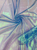 Pearl Iridescent Organza - Royal Blue - 58" Sheer Organza Fabric for Fashion, Decor, Craft By Yard