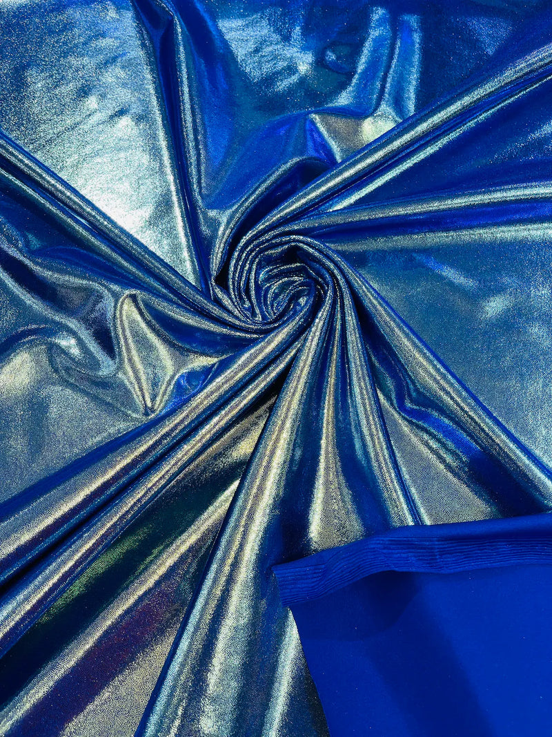 Mystique Foil Fabric - Royal Blue - 58/60 4 Way Stretch Iridescent Fo