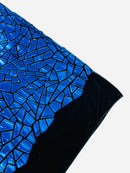 Mirror Sequins Velvet Fabric - Royal Blue - Large Shiny Mirror Cut Sequins By Yard