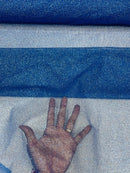 Shimmer Glitter Mesh Fabric - Royal Blue - Shiny Glitter Dots Design on Lace Mesh Sold By Yard