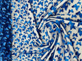 3D Butterfly Design Lace - Royal Blue - Embroidered Lace with 3D Butterfly Design By Yard