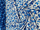 3D Butterfly Design Lace - Royal Blue - Embroidered Lace with 3D Butterfly Design By Yard