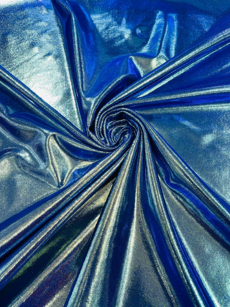 Pool Blue Metallic Foil Stretch Fashion Lame Fabric - OneYard