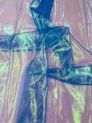 Pearl Iridescent Organza - Royal Blue - 58" Sheer Organza Fabric for Fashion, Decor, Craft By Yard