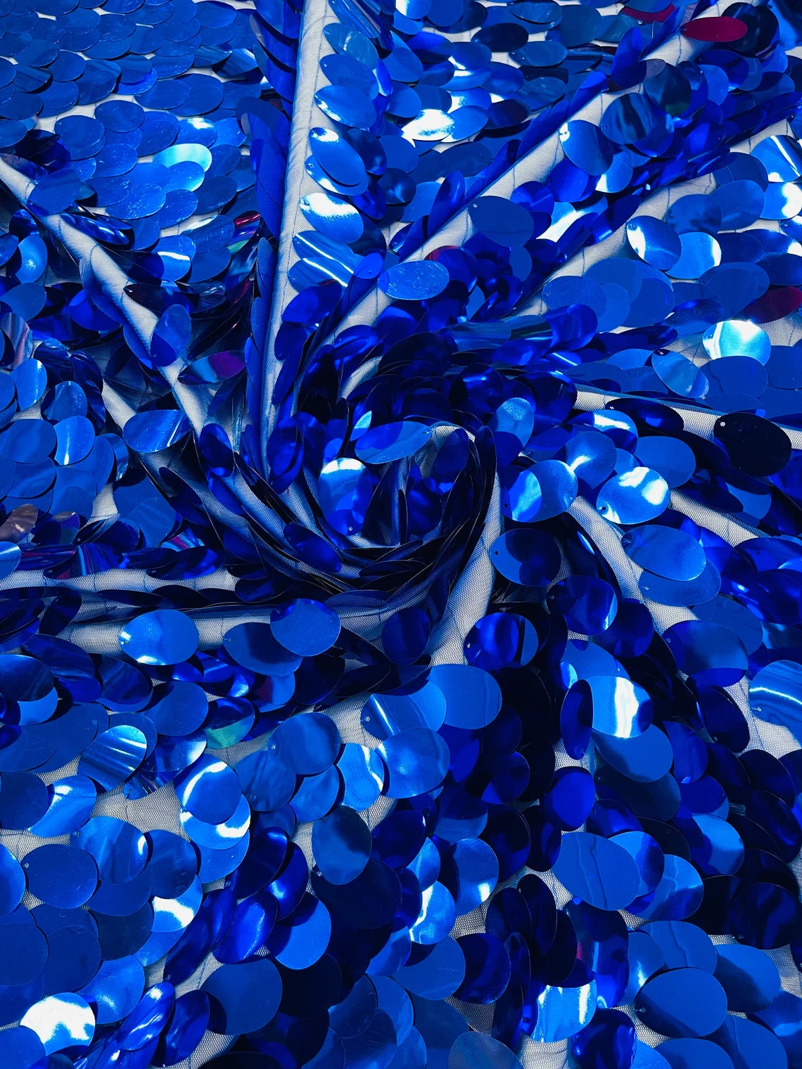 Jumbo Oval Sequins - Royal Blue - Paillette Big Oval Sequins Design Fa