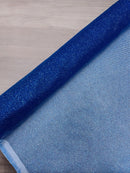 Shimmer Glitter Mesh Fabric - Royal Blue - Shiny Glitter Dots Design on Lace Mesh Sold By Yard