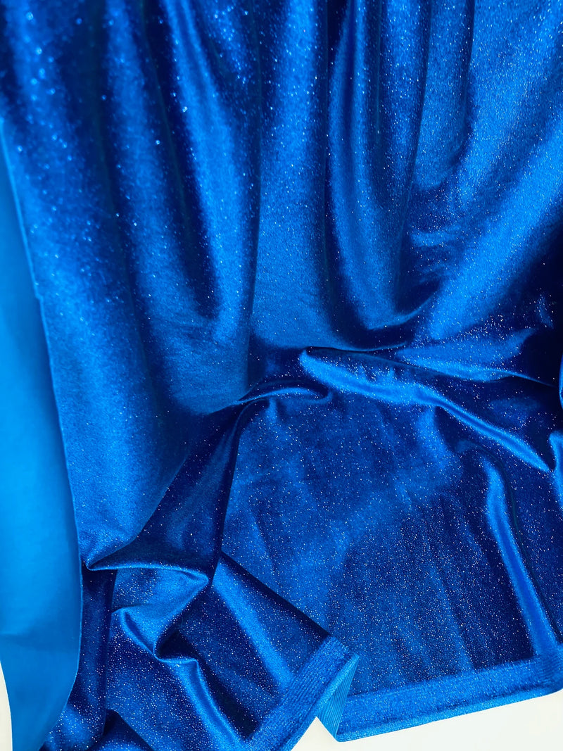 Glitter Stretch Velvet Fabric - 58"/60 Stretch Shimmer Glitter Velvet Fabric By Yard