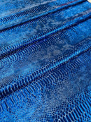 Anaconda Stretch Velvet - Royal Blue - 58/60" Stretch Velvet Fabric with Anaconda Snake Print By Yard