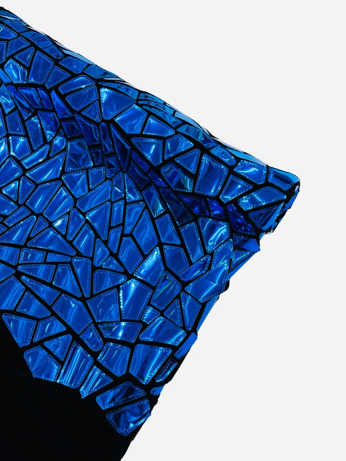 Mirror Sequins Velvet Fabric - Royal Blue - Large Shiny Mirror Cut Sequins By Yard