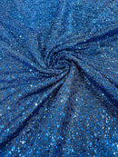 Shimmer Glitter Bead Fabric - Royal Blue - Sparkle Stretch Sequins Bead Shiny Glitter Fabric By Yard