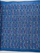 Fancy Gem Jewel Fabric - Royal Blue - Geometric Stretch Sequins Design on Mesh By Yard