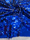 Round Large Sequins - Royal Blue - Paillette Large Round Sequins Design Fabric By Yard