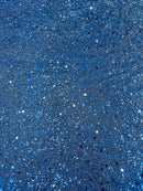Shimmer Glitter Bead Fabric - Royal Blue - Sparkle Stretch Sequins Bead Shiny Glitter Fabric By Yard