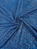 Shimmer Glitter Bead Fabric - Royal Blue - Sparkle Stretch Sequins Bead Shiny Glitter Fabric By Yard