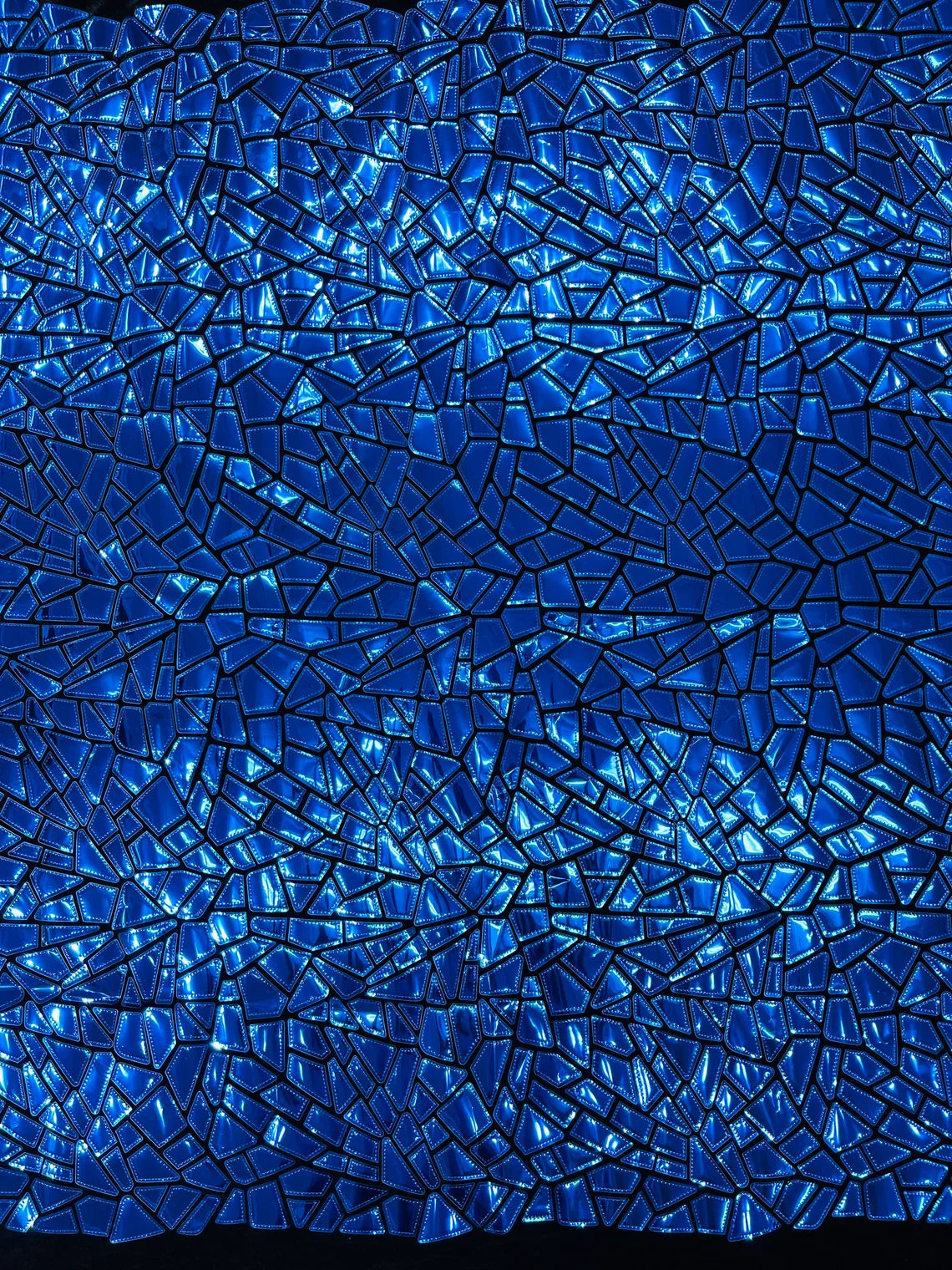 Mirror Sequins Velvet Fabric - Royal Blue - Large Shiny Mirror Cut Sequins By Yard