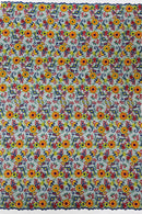 Floral Multi-Color Lace Fabric - Royal Blue / Yellow / Red - Embroidered Design Lace By Yard