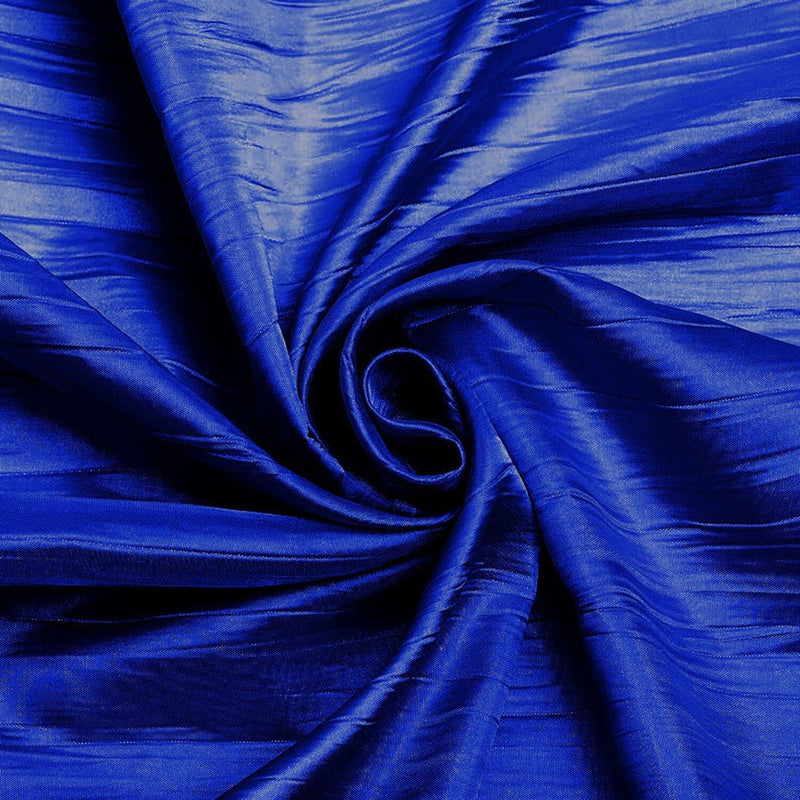 54" Crushed Taffeta Fabric - Royal Blue - Crushed Taffeta Creased Fabric Sold by The Yard