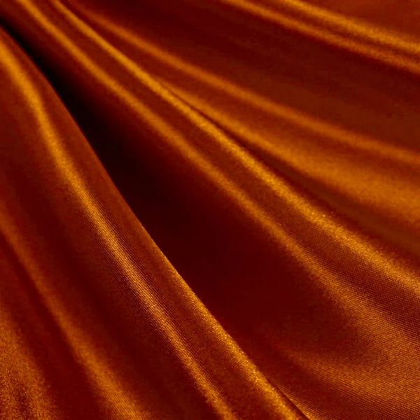 58/59" Satin Fabric Matte L'Amour - Rust - (Peau de Soie) Duchess Dress Satin Fabric By The Yard