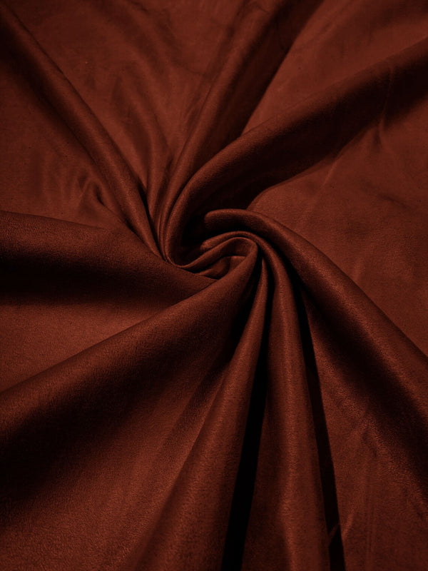 Faux Suede Fabric - Rust - 58" Polyester Micro Suede Fabric for Upholstery / Tablecloth/ Costume By Yard