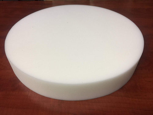 14" x 3" White Foam Round Stool - Seat Chair Upholstery Foam Cushion Padding - Medium Density