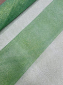 Shimmer Glitter Mesh Fabric - Sage Green - Shiny Glitter Dots Design on Lace Mesh Sold By Yard