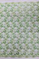 Butterfly Sequins Fabric - Sage Green - Metallic Floral Butterfly Design on Lace Fabric By Yard