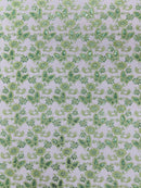 Butterfly Sequins Fabric - Sage Green - Metallic Floral Butterfly Design on Lace Fabric By Yard