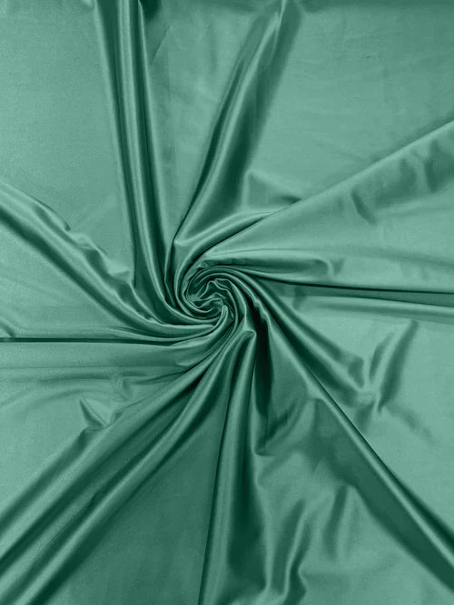 60" Heavy Shiny Satin Fabric - Seafoam - Stretch Shiny Satin Fabric Sold By Yard