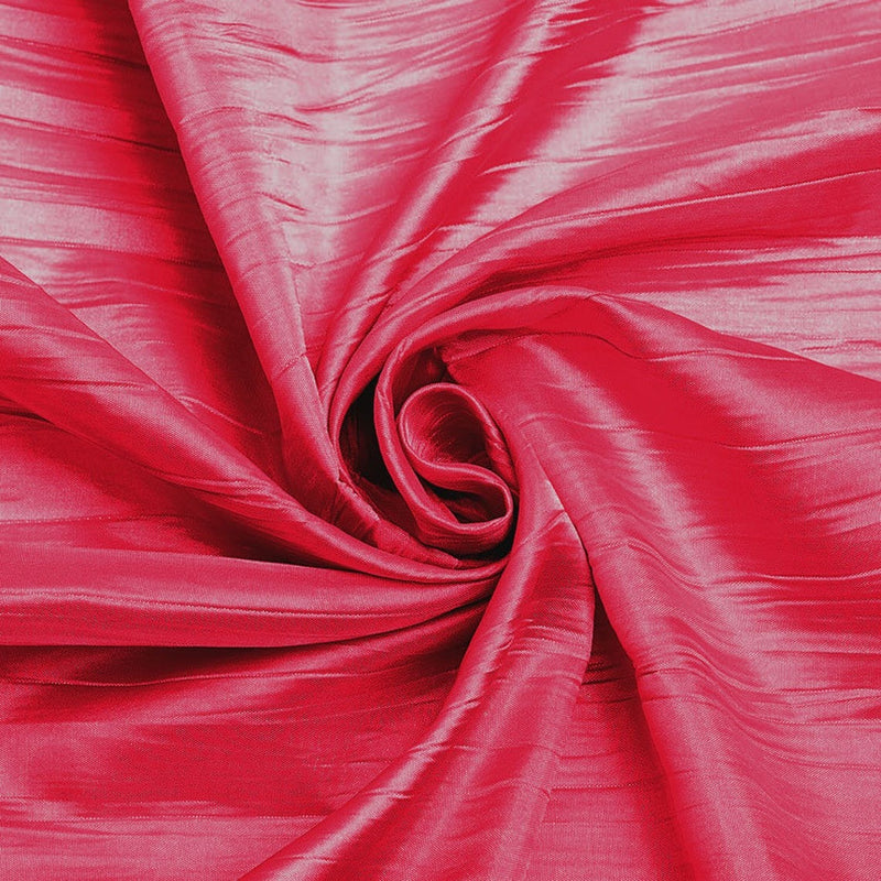 54" Crushed Taffeta Fabric - Shocking Pink - Crushed Taffeta Creased Fabric Sold by The Yard