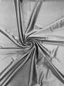 60" Heavy Shiny Satin Fabric - Silver - Stretch Shiny Satin Fabric Sold By Yard