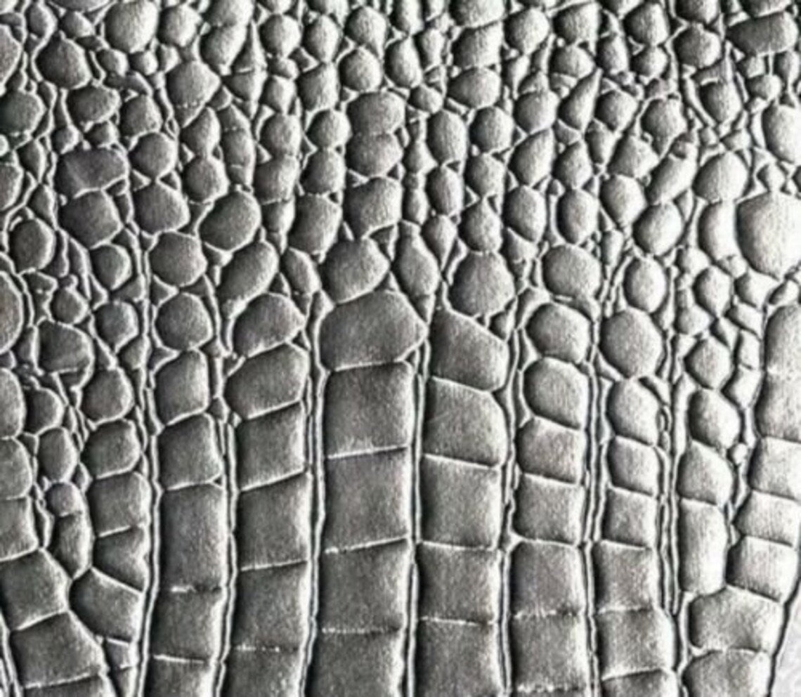 Alligator Embossed Vinyl Leather Fabric - Different Colors - Sold By The Yard