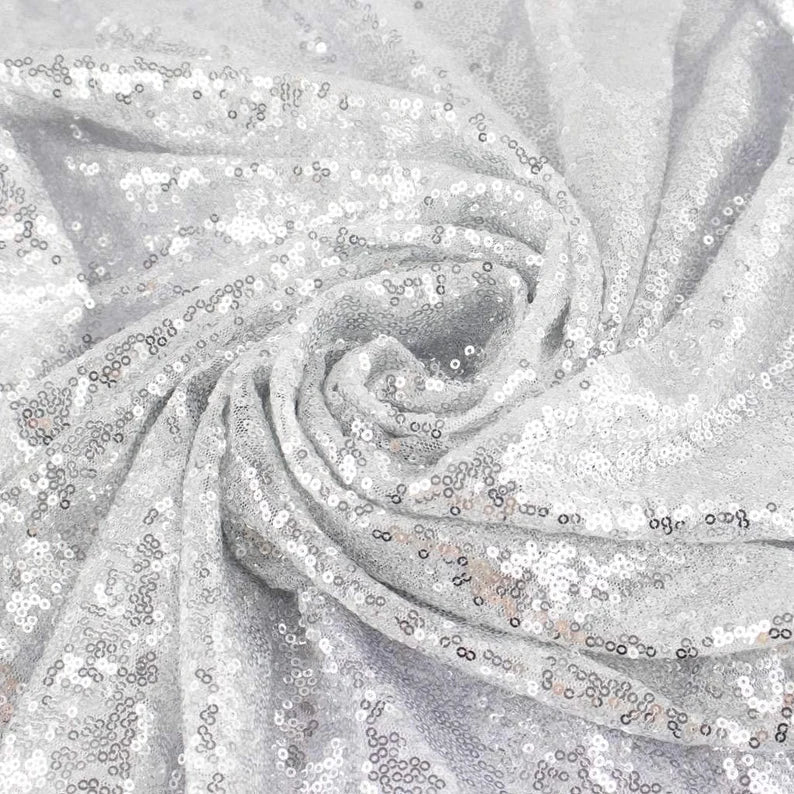Mini Glitz Sequins - Shiny Sequins Embroidered on Mesh Fabric - Pick Color - 30 Yard Roll