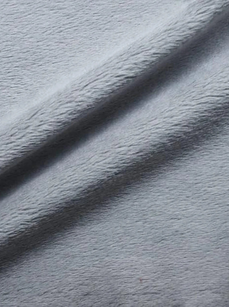 Minky Fur 3.mm Pile Fabric - Silver - 60" Soft Blanket Minky Fabric by the Yard