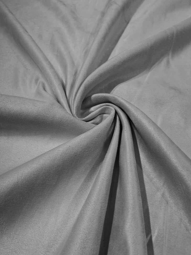 Faux Suede Fabric - Silver - 58" Polyester Micro Suede Fabric for Upholstery / Tablecloth/ Costume By Yard