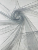 Illusion Mesh Sheer Fabric - Silver - 60" Wide Illusion Mesh Fabric Sold By The Yard
