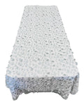3D Butterfly Tablecloth - Silver - 52" x 102" Inches 3D Butterfly Sheer Mesh Tablecloth