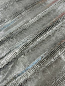 Anaconda Stretch Velvet - Silver - 58/60" Stretch Velvet Fabric with Anaconda Snake Print By Yard
