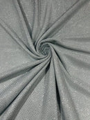 Diamond Shimmer Glitter Fabric - Silver - Sparkle Stretch Luxury Shiny Fabric By Yard